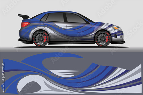 Car livery wrap decal  rally race style vector illustration abstract background