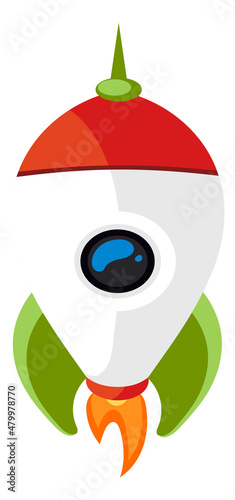 Rocket icon. Cute little space ship in cartoon style