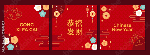 Chinese New Year Social Media Post and Feed Collection Set