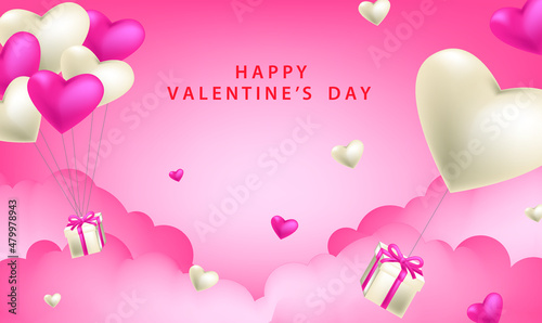 happy valentines day pattern illustration background wallpaper banner template flyer poster event label backdrop modern vector design concept premium color digital card ornamental black gold luxury