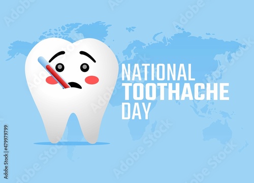 vector graphic of national toothache day good for national toothache day celebration. flat design. flyer design.flat illustration.