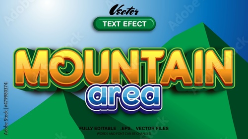 Editable text effects mountain theme