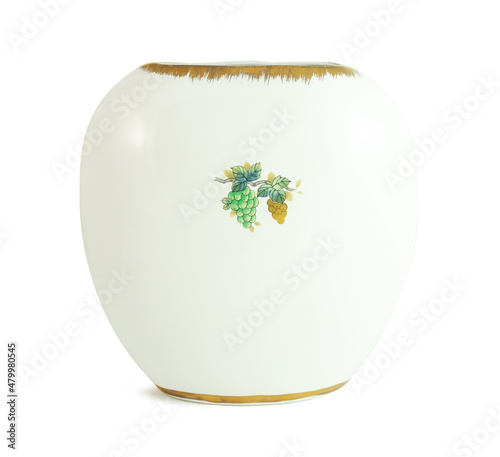 Chinese vase isolated on white background with clipping path