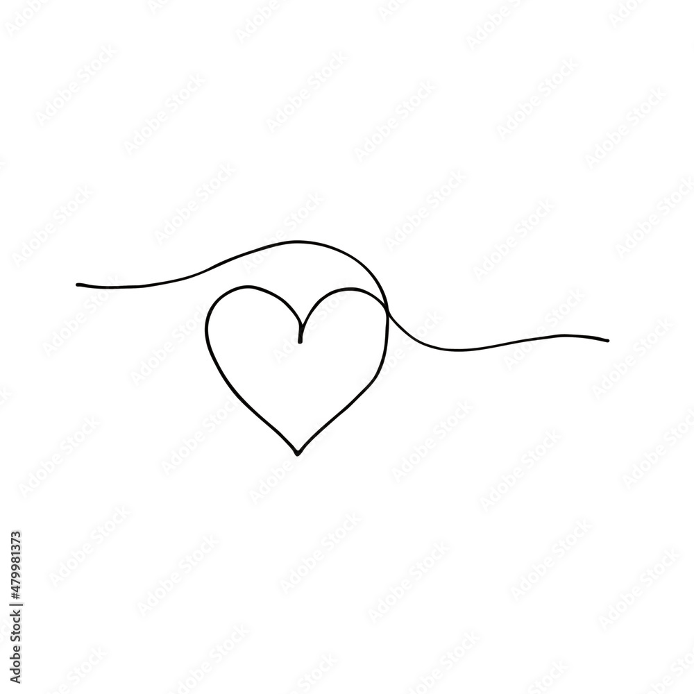 The heart is a continuous one-line drawing, a black and white vector minimalistic illustration of the concept of love, made from a single line The heart is a continuous one-line drawing, a black and white vector minimalistic illustration of the concept of love, made from a single line