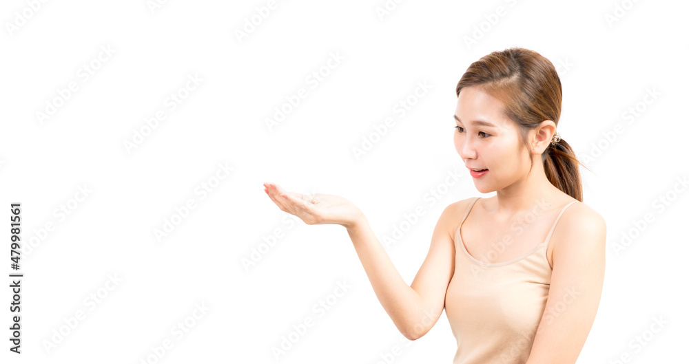 Portrait asian woman beauty clean fresh skin. face care, facial treatment on white background. Portrait asian woman beauty clean fresh skin. face care, facial treatment on white background.