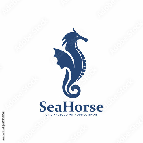 Sea Horse logo design template.