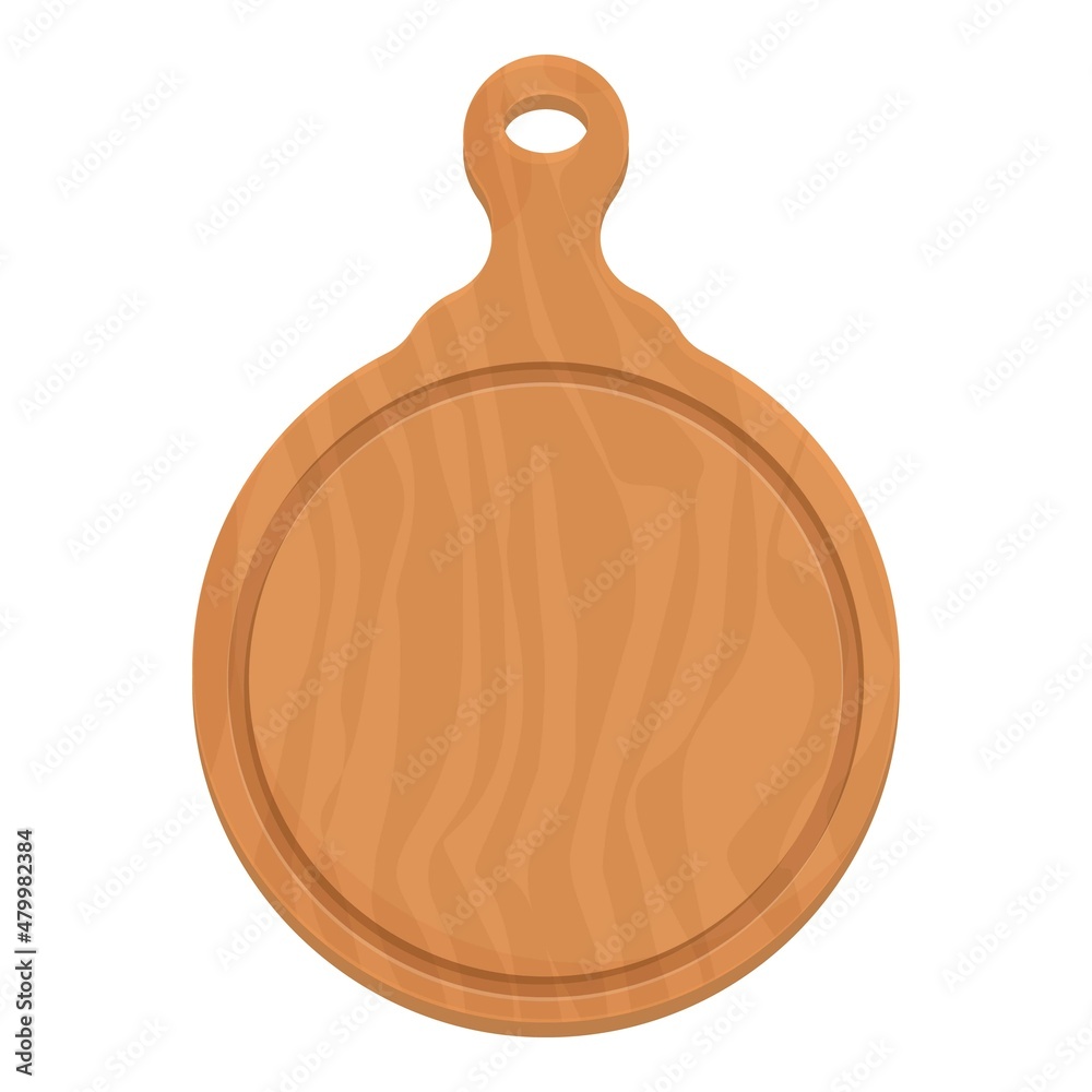 Board icon cartoon vector. Wooden plate. Kitchen utensil