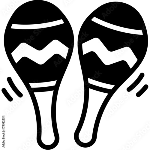 maracas solid line icon