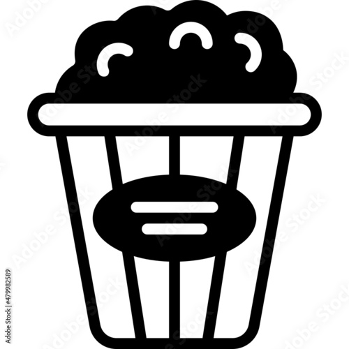 popcorn solid line icon