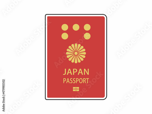 日本国の赤色のパスポートのイラスト