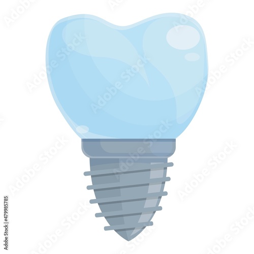 Model tooth implant icon cartoon vector. Dent care. Dentist crown