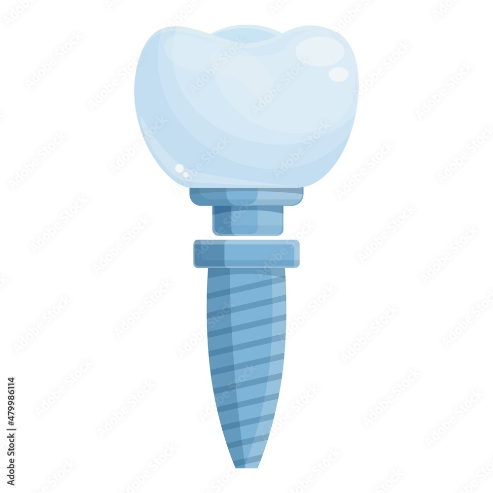Kid dental implant icon cartoon vector. Crown surgery. Oral medicine Kid dental implant icon cartoon vector. Crown surgery. Oral medicine