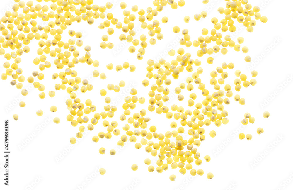 Millet groats isolated on a white background. Millet groats isolated on a white background.