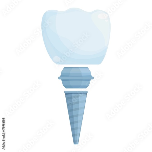 Modern dental implant icon cartoon vector. Dental tooth. Crown tooth