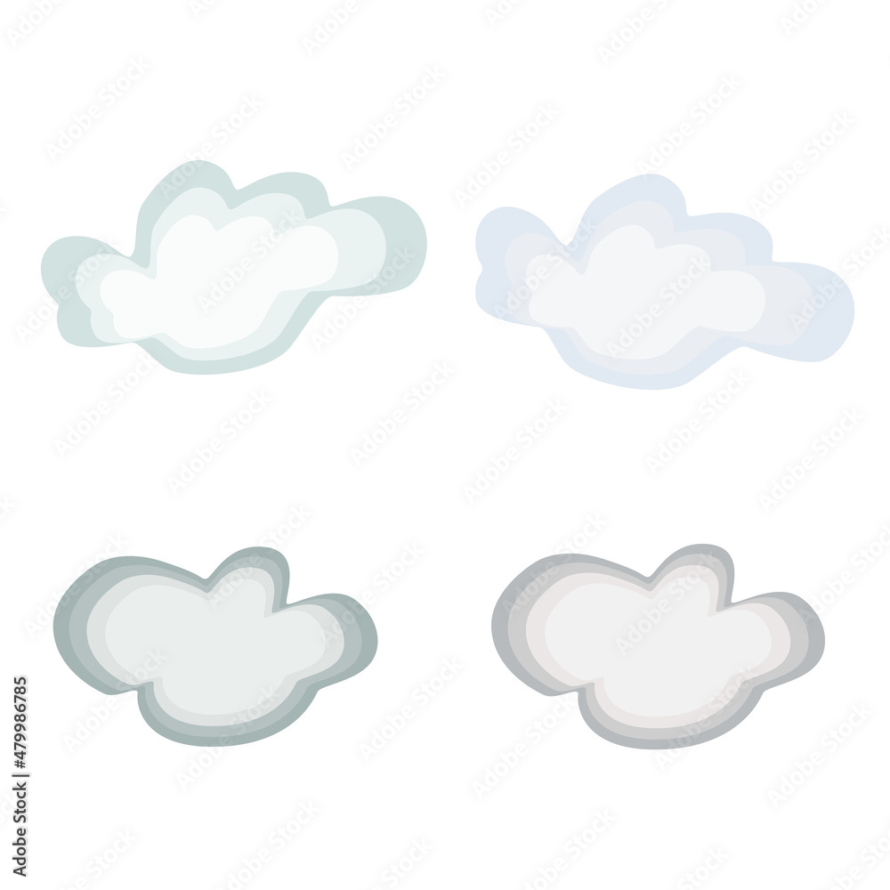 A set of vector clouds isolated