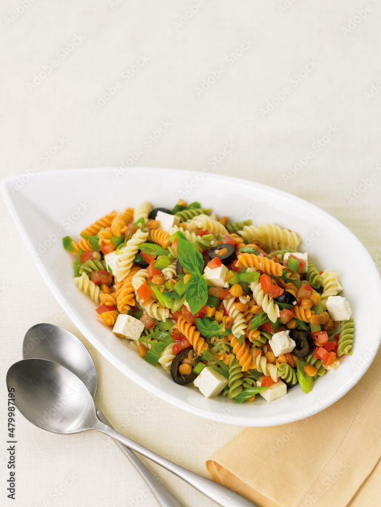 Feta Olive and tomato rotini pasta Feta Olive and tomato rotini pasta