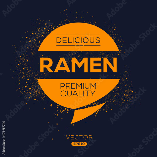 Creative (Ramen) logo, Ramen sticker, vector illustration.