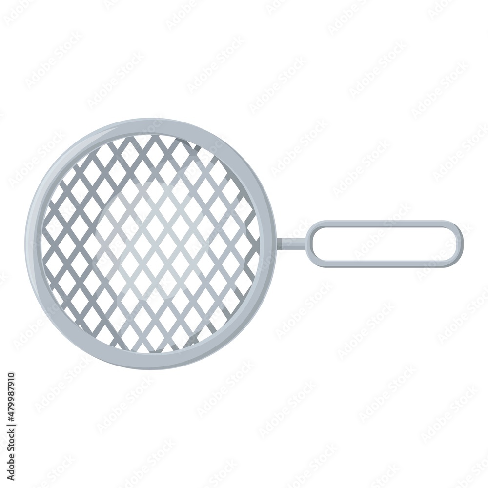 Hand colander icon cartoon vector. Sieve pasta. Saucepan water Hand colander icon cartoon vector. Sieve pasta. Saucepan water