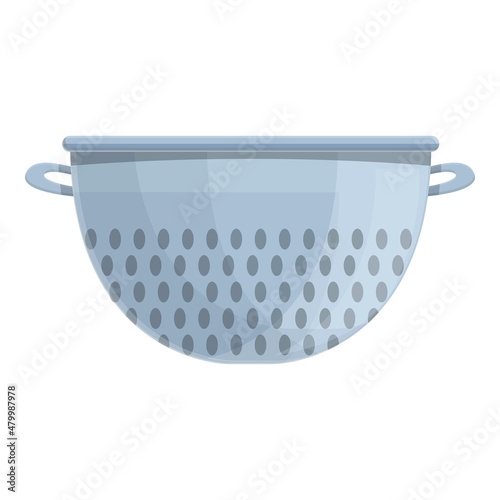 Baker colander icon cartoon vector. Kitchen pasta. Boil cook
