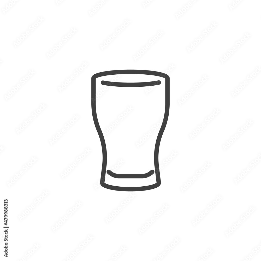 Pint glass line icon Pint glass line icon