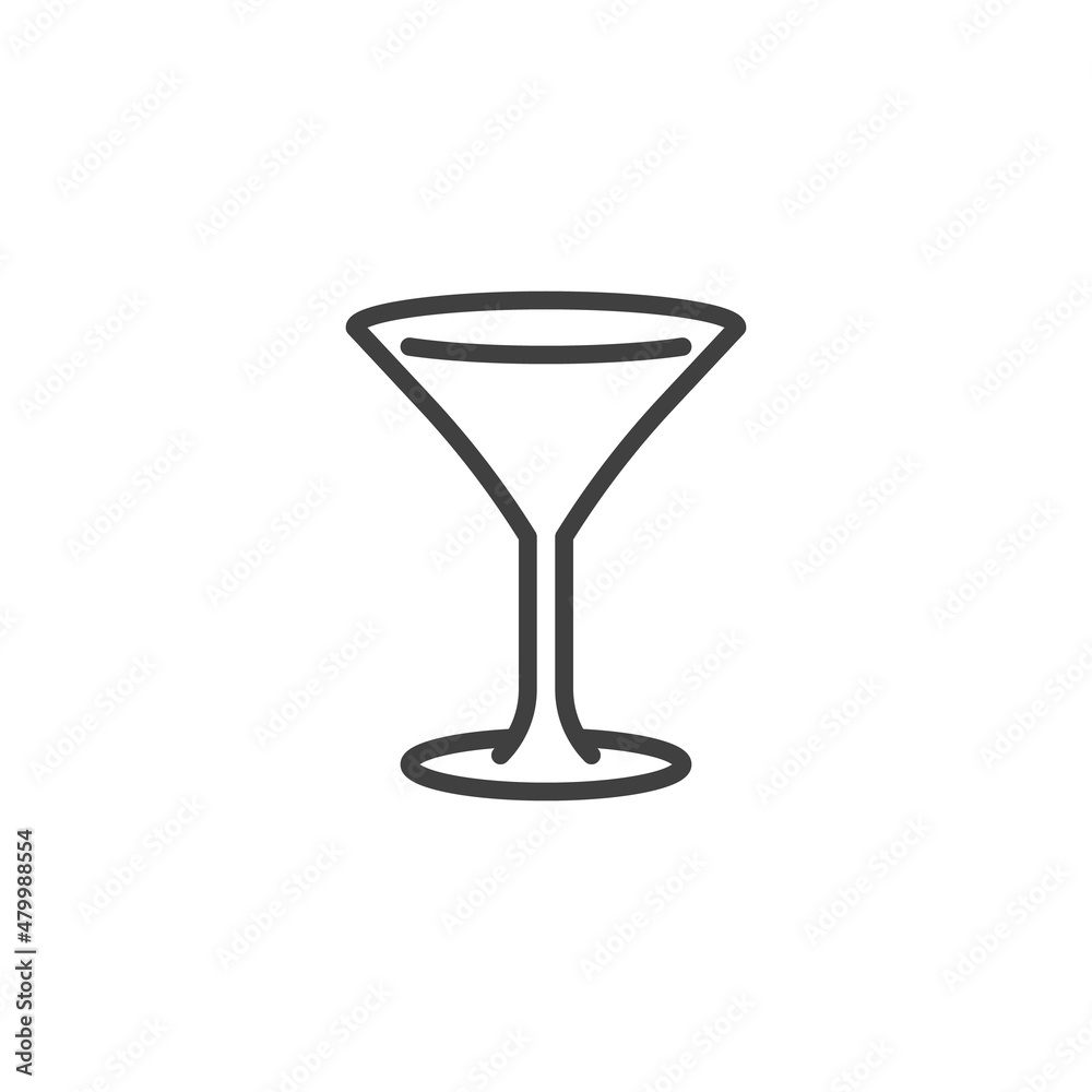 Martini glass line icon Martini glass line icon