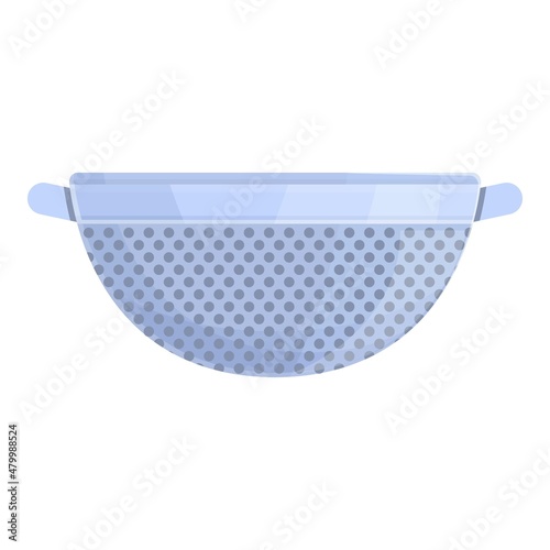 Vegetable colander icon cartoon vector. Pasta sieve. Kitchen cook