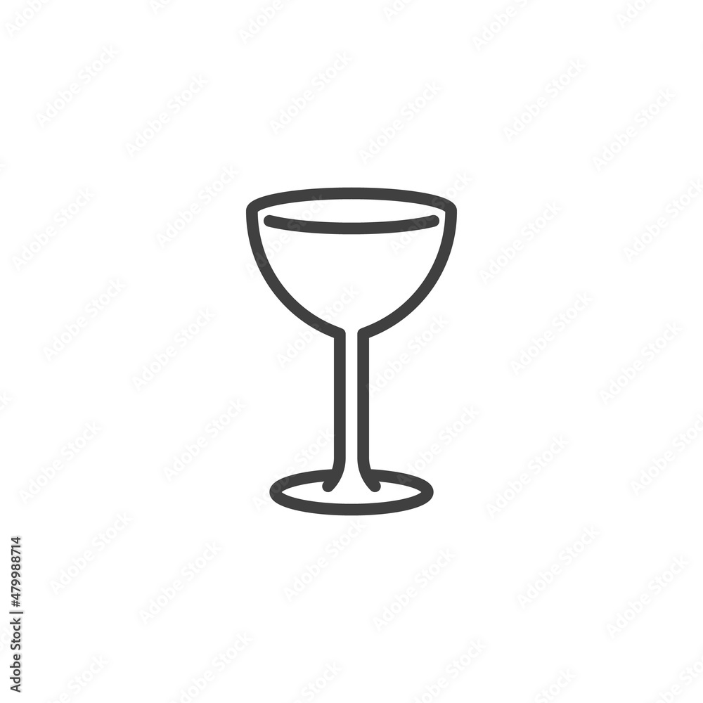 Champagne coupe glass line icon Champagne coupe glass line icon