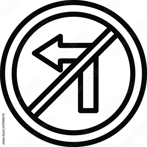 No turn left Vector Icon Design Illustration