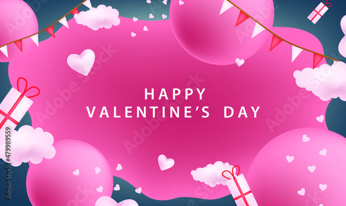 happy valentines day pattern illustration background wallpaper banner template flyer poster event label backdrop modern vector design concept premium color digital card ornamental black gold luxury