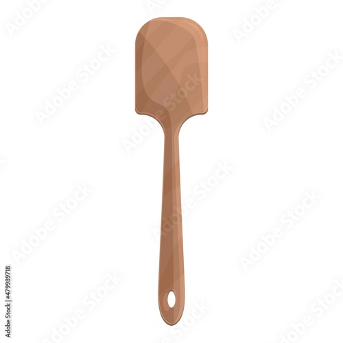 Food spatula icon cartoon vector. Grill spoon. Wood utensil