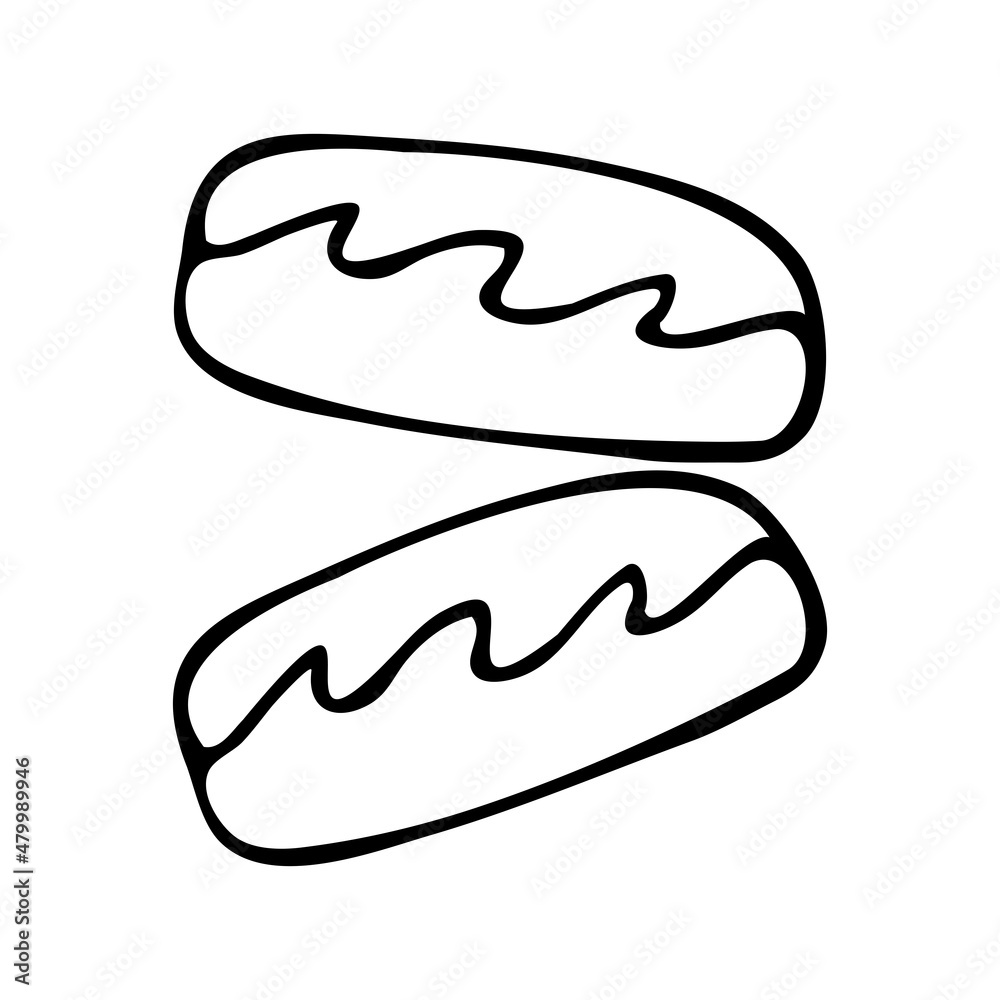 Hand drawn doodle of sweet cake or donut Hand drawn doodle of sweet cake or donut