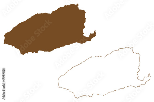 Imbros island (Republic of Turkey, Aegean Sea) map vector illustration, scribble sketch Imroz or Gokceada map photo