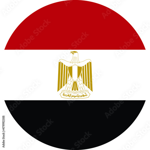 Circular national flag of Egypt