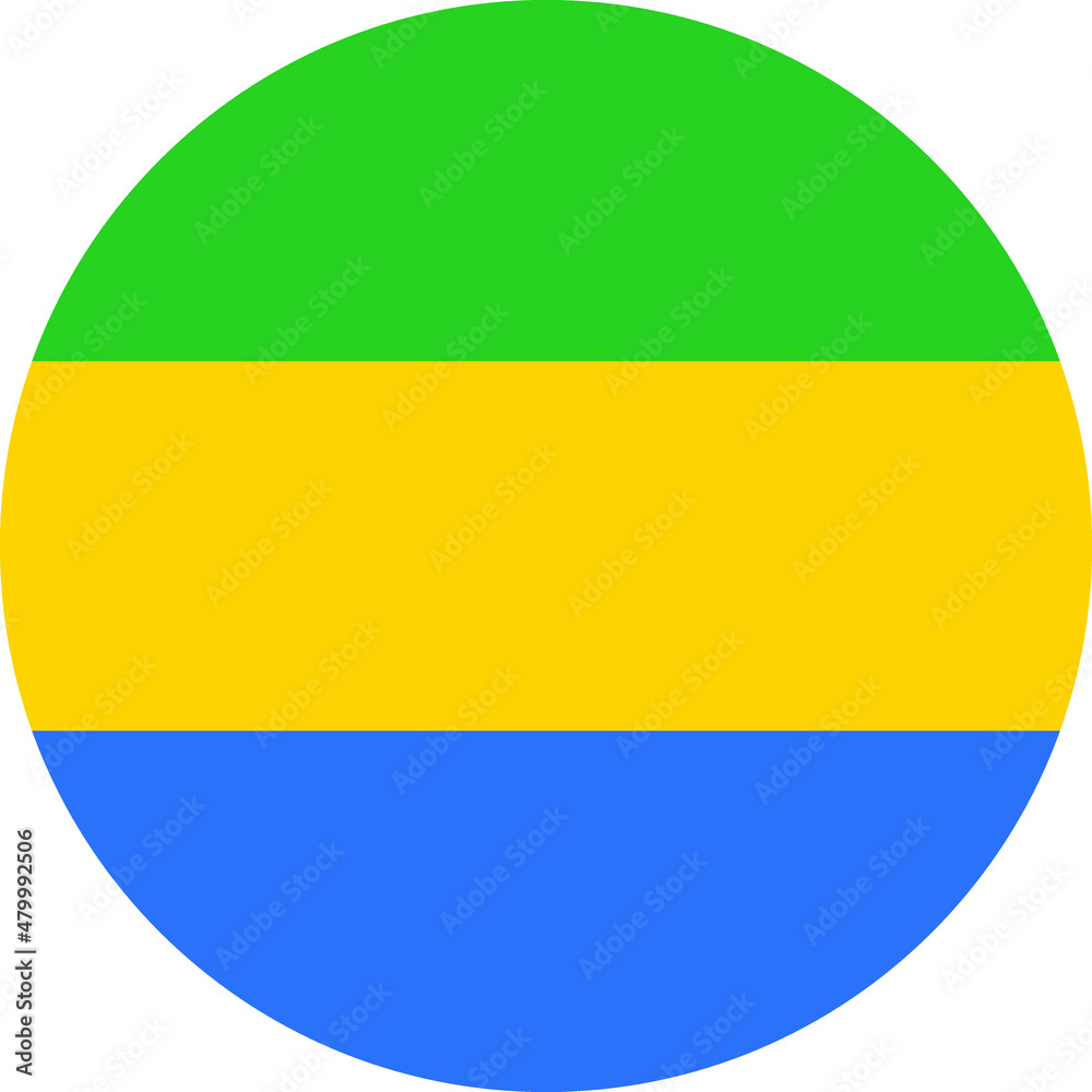Fototapeta premium Circular national flag of Gabon