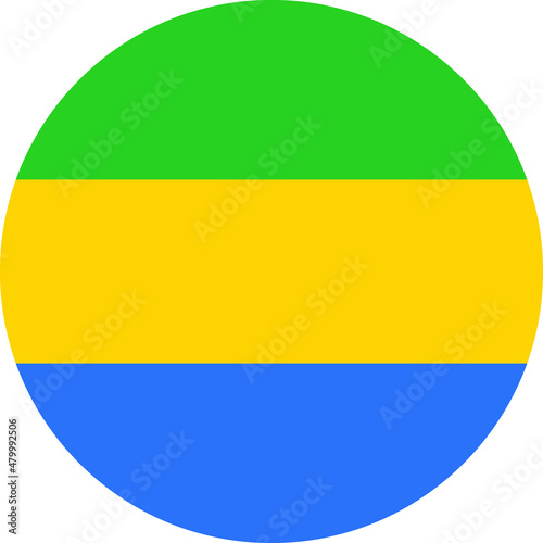 Circular national flag of Gabon