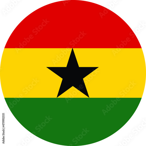 Circular national flag of Ghana