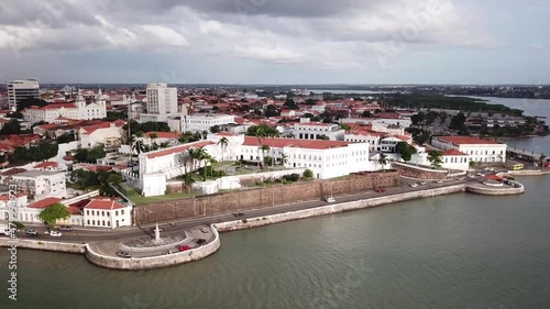 São Luis do Maranhão historical old town. Aerial view of portuguese imperial style city in Brazil photo