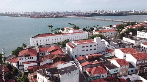 São Luis do Maranhão historical old town. Aerial view of portuguese imperial style city in Brazil photo