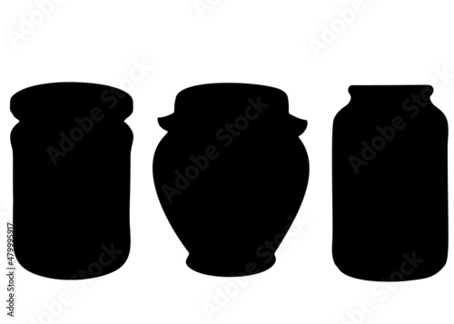 Preservation jars. Vector image.