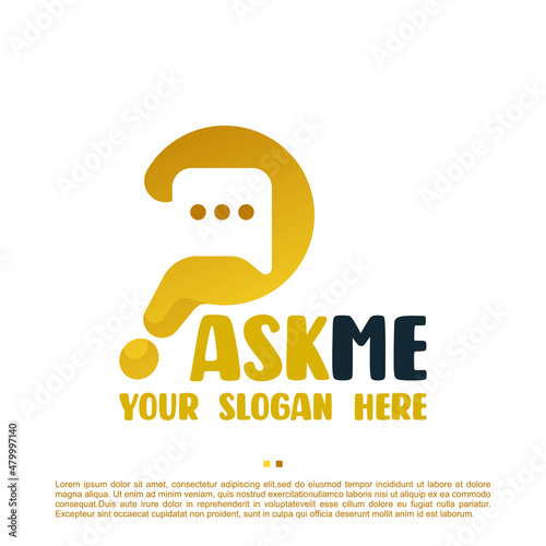 ask me ,application ,chatting, logo design template photo