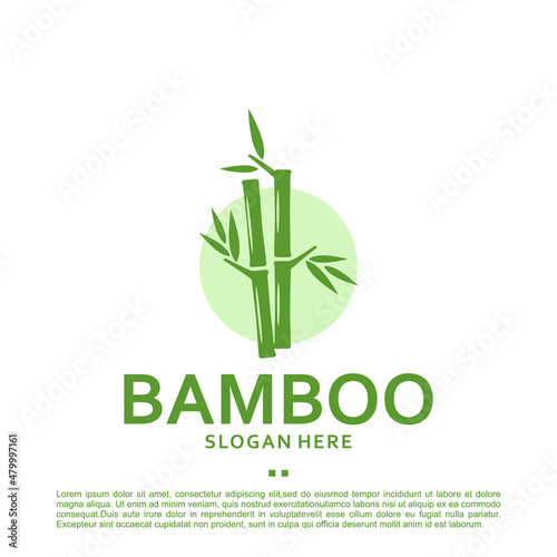 bamboo ,green nature , logo design template