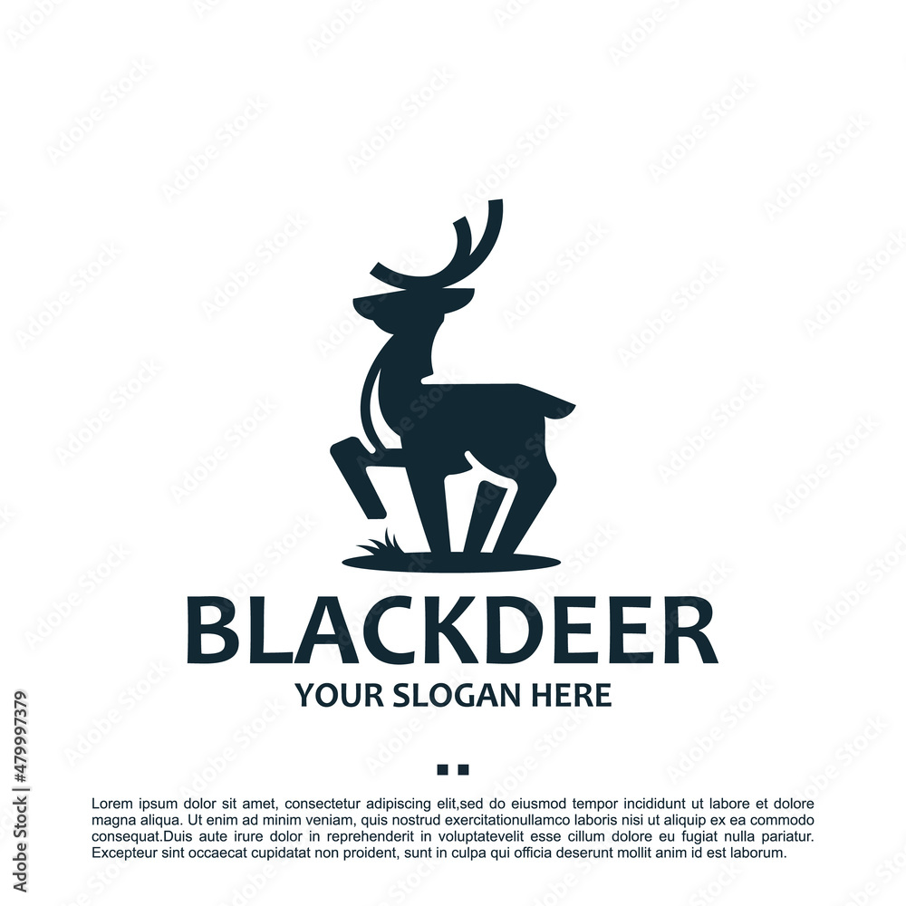 black deer ,wildlife , logo design template black deer ,wildlife , logo design template