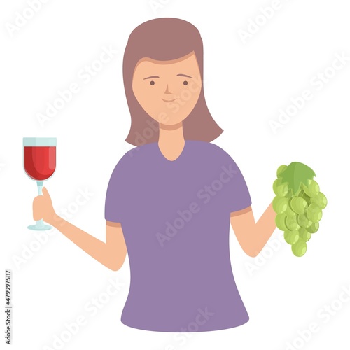 Sommelier cheers icon cartoon vector. Wine alcohol. Glass cocktail