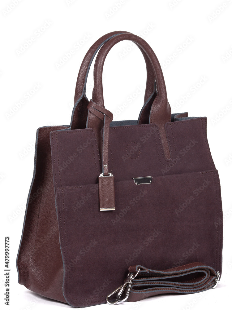 Big red leather woman's handbag isolated on white background Big red leather woman's handbag isolated on white background