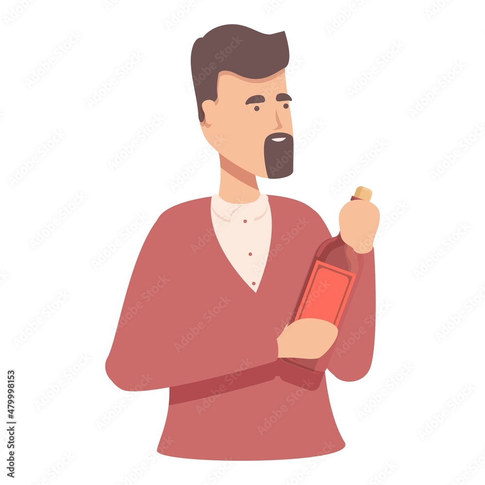 Modern sommelier icon cartoon vector. Wine alcohol. Holding woman Modern sommelier icon cartoon vector. Wine alcohol. Holding woman