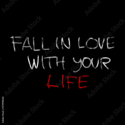 motivational words written by hand with basic colors black and white