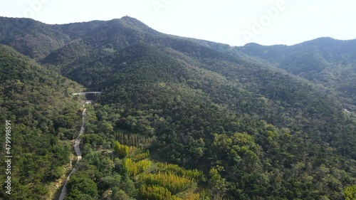 Aerial photography of Mount Tai Chaoyang Cave Forest Park photo