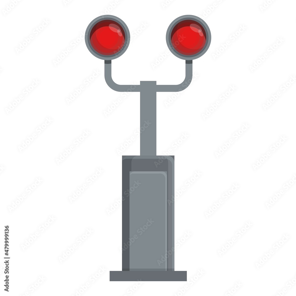 Fototapeta premium Railway signal icon cartoon vector. Train rail. Road traffic