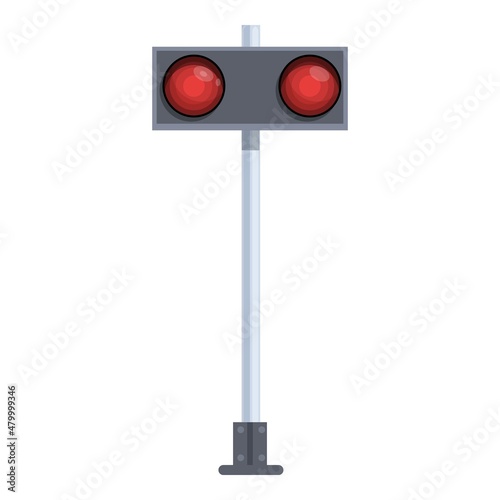 Railway light icon cartoon vector. Train road. Cross station