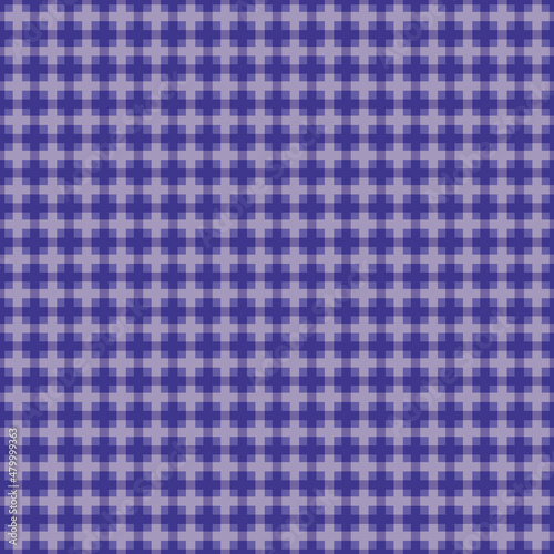 Retro abstract grid mosaic vector seamless pattern. Blended abstract geo weave background. Retro 1960s glitch style. Tiled color block geometric 3d effect criss cross.Purple faux waffle woven effect